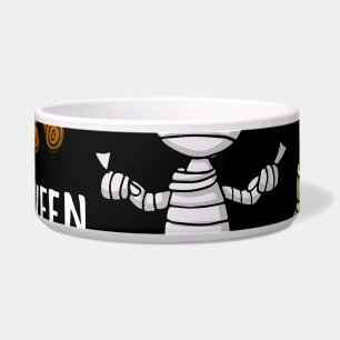 Halloween symbols, vintage seamless theme bowl