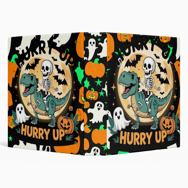 Halloween T-Rex 3 Ring Binder (Background)