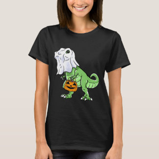 Halloween T Rex Dinosaur Ghost Trick Or Treat For T-Shirt
