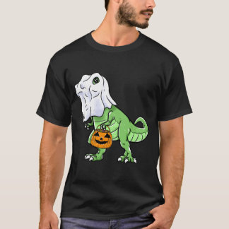 Halloween T Rex Dinosaur Ghost Trick Or Treat For T-Shirt