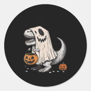 Halloween T-rex Dinosaur Sokysaurus Rex Boys Kids Classic Round Sticker