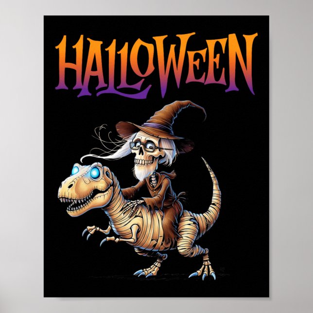 Halloween T-rex Skeleton Ride  Poster (Front)