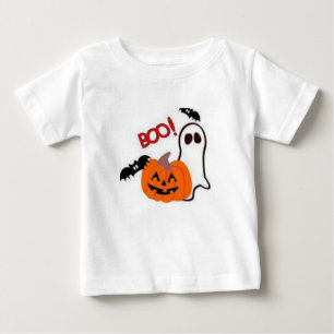 HALLOWEEN T SHIRT BOO KIDS TOP BLACK AND WHITE