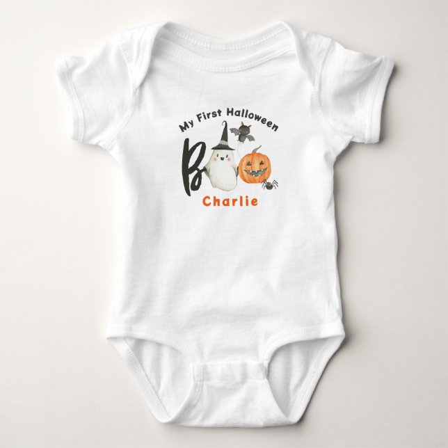 Halloween T-shirt-Boo-Spooky-First Halloween Baby Bodysuit (Front)