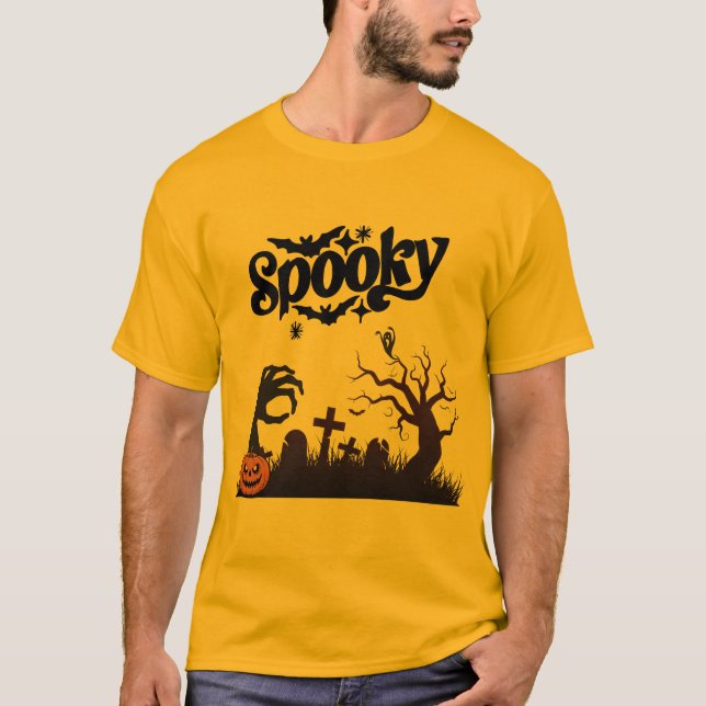 Halloween T-Shirt for Men –  Ghost & Scary design (Front)