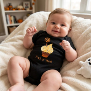 Halloween T-Shirt with Orange Cupcake &Custom Text