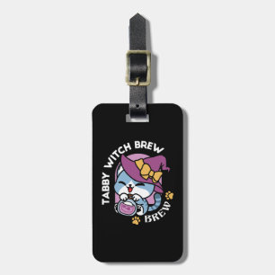 Halloween Tabby Cat – Witch Hat & Potion Art Luggage Tag