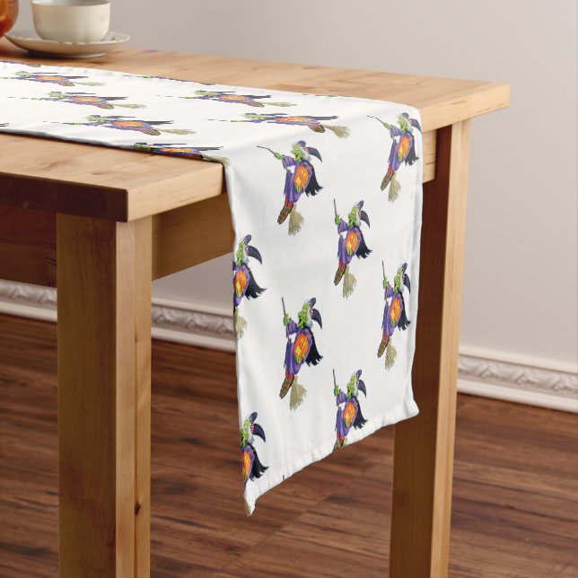 Halloween Table Runner  14" X 72"/Flying Witch (In Situ)