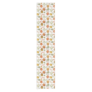 Halloween Table Runner With Pumpkins - White