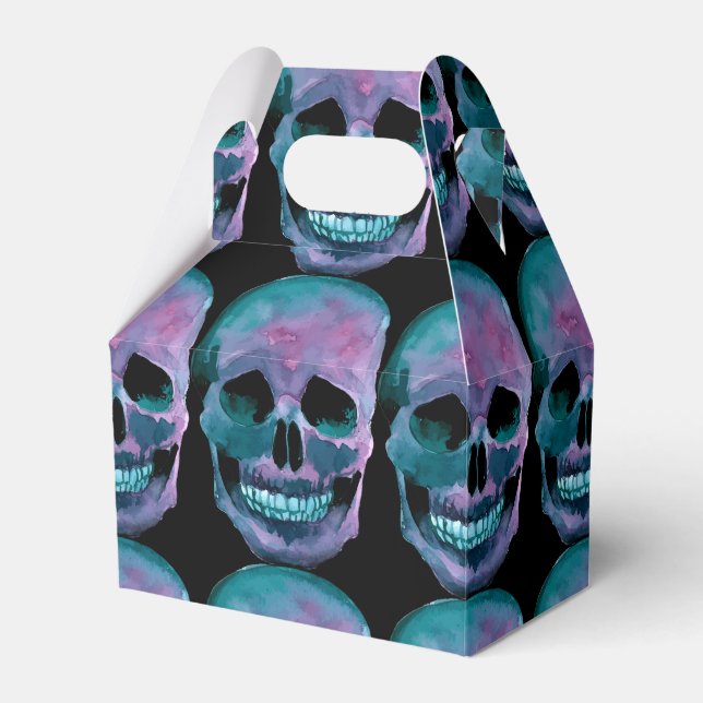 Halloween Take Out Favor Box - Skull Design (Front Side)