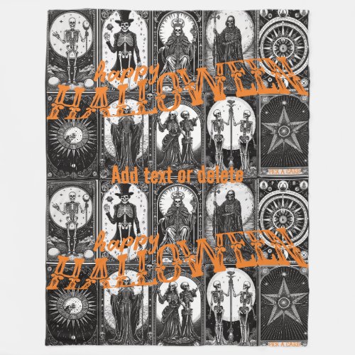 Halloween Tarot Orange Cosplay Spooktacular Party Fleece Blanket