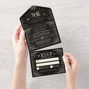 Halloween Tarot "Together With" Wedding All In One All In One Invitation