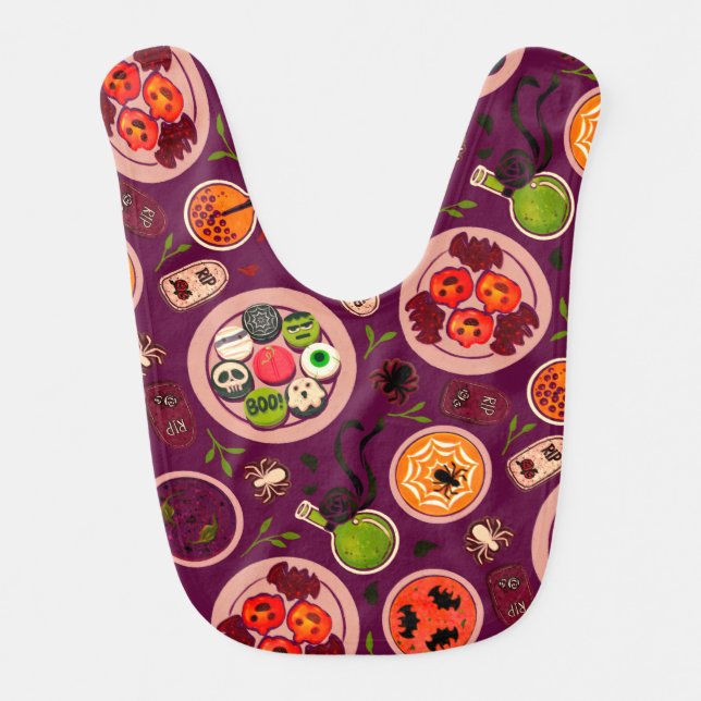 Halloween tea party baby bib (Front)