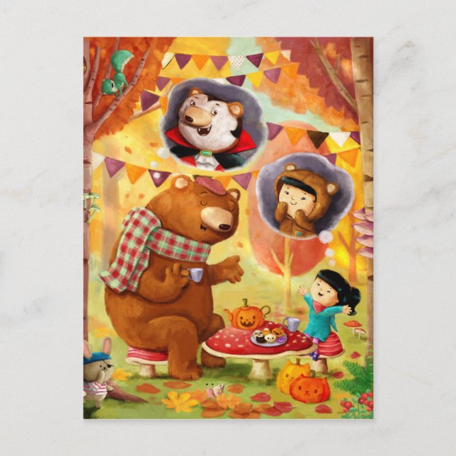 Halloween Tea Party Postcard (Front)