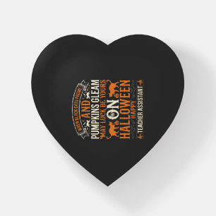 Halloween Teacher Assistant Black Cats and Pumpkin Paperweight
