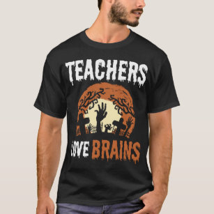  History Teachers love brains skeleton Halloween funny V-Neck T- Shirt : Clothing, Shoes & Jewelry