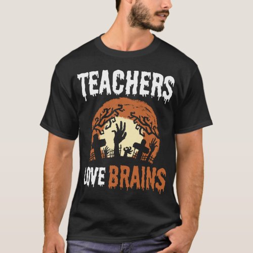 Halloween Teacher Brain Lover T_Shirt