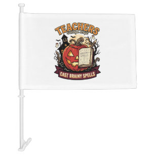 Halloween Teacher Brain Magic Car Flag