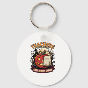 Halloween Teacher Brain Magic Keychain