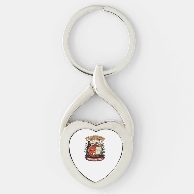 Halloween Teacher Brain Magic Keychain (Front)