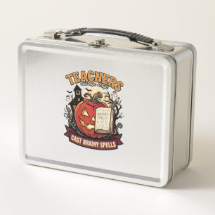 Halloween Teacher Brain Magic Metal Lunch Box
