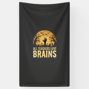 Halloween Teacher Brains Banner