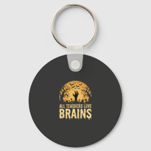 Halloween Teacher Brains Keychain