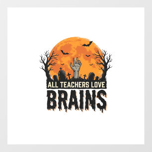 Halloween Teacher Brains Vintage Vector Design_1 Floor Decals