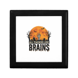Halloween Teacher Brains Vintage Vector Design_1 Gift Box