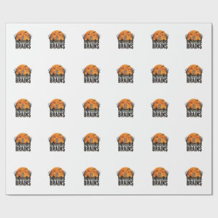 Halloween Teacher Brains Vintage Vector Design_1 Wrapping Paper
