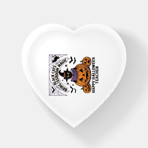 Halloween Teacher Cat Vintage Pumpkin Classroom Ma Paperweight