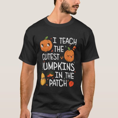 Halloween Teacher Costume Pumpkin Patch Kindergart T_Shirt