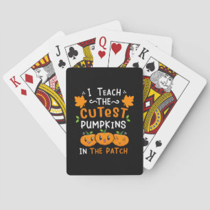 Halloween Teacher Cutest Pumpkins Birthday Poker Cards