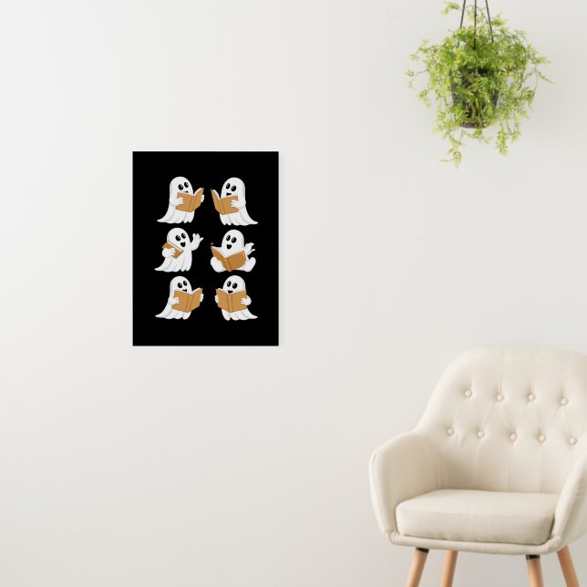 Halloween Teacher Ghost Reading Books Librarian Foam Board (In Situ (Wall))