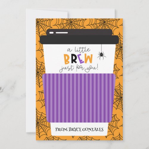 Halloween Teacher Gift Card Holder A little Brew