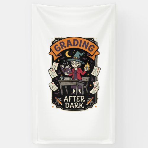 Halloween Teacher Grading After Dark Banner