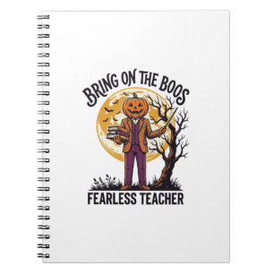 Halloween Teacher Shirt Vintage Engraving Pumpkin Notebook