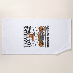 Halloween Teacher Shirt With Witchy Books_1 Beach Towel