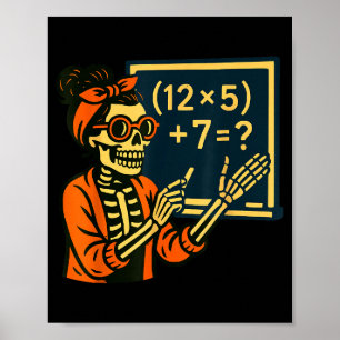 Halloween Teacher Six Seven Meme 6 7 Skeleton Soky Poster