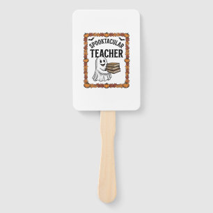 Halloween Teacher Spooktacular Ghost Books Vintage Hand Fan