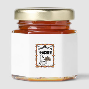 Halloween Teacher Spooktacular Ghost Books Vintage Honey Jar Favors