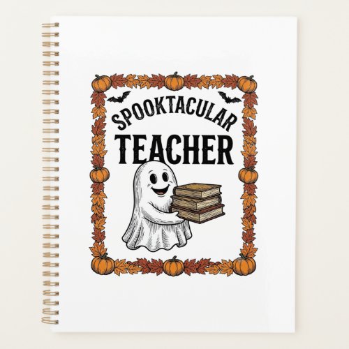 Halloween Teacher Spooktacular Ghost Books Vintage Planner