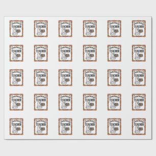 Halloween Teacher Spooktacular Ghost Books Vintage Wrapping Paper