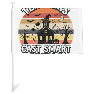 Halloween Teacher Spooky Smarts Car Flag