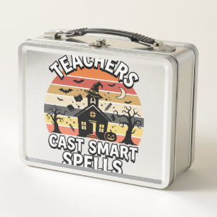 Halloween Teacher Spooky Smarts Metal Lunch Box
