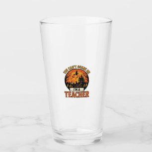 Halloween Teacher Vintage Funny Spooky School Desi Glass