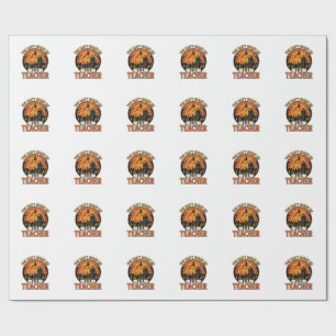 Halloween Teacher Vintage Funny Spooky School Desi Wrapping Paper
