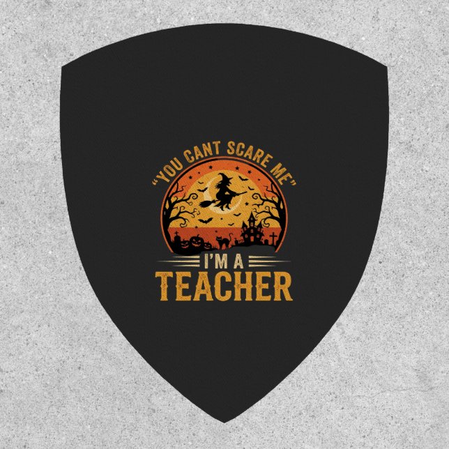 Halloween Teacher Witch Cat Design Patch (Front)
