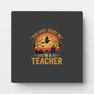Halloween Teacher Witch Cat Design Plaque