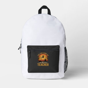 Halloween Teacher Witch Cat Design Printed Backpack